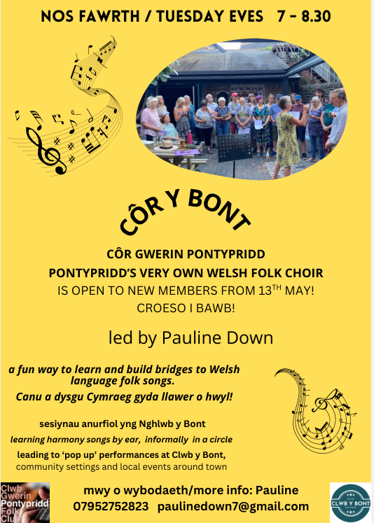 Côr y Bont - Nos Fawrth - Tue Eves @ 1900 - Restarting 13-05-02 +