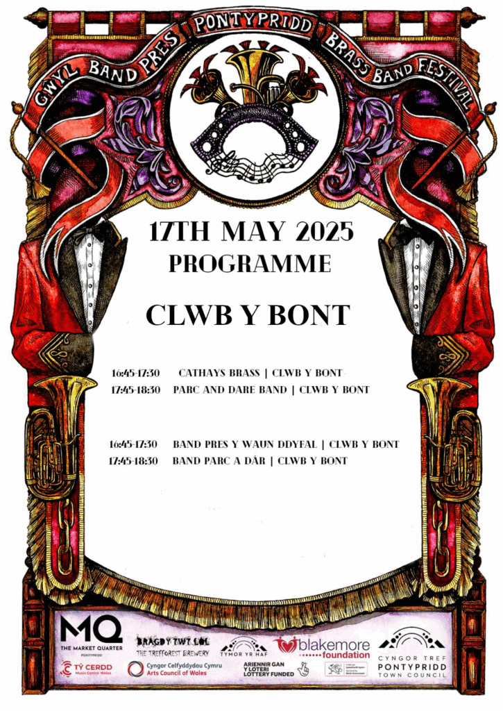 Pontypridd Brass Band Festival - CYB Courtyard Events 17-05-25 16:45 - 18:30 - FREE | AM DDIM