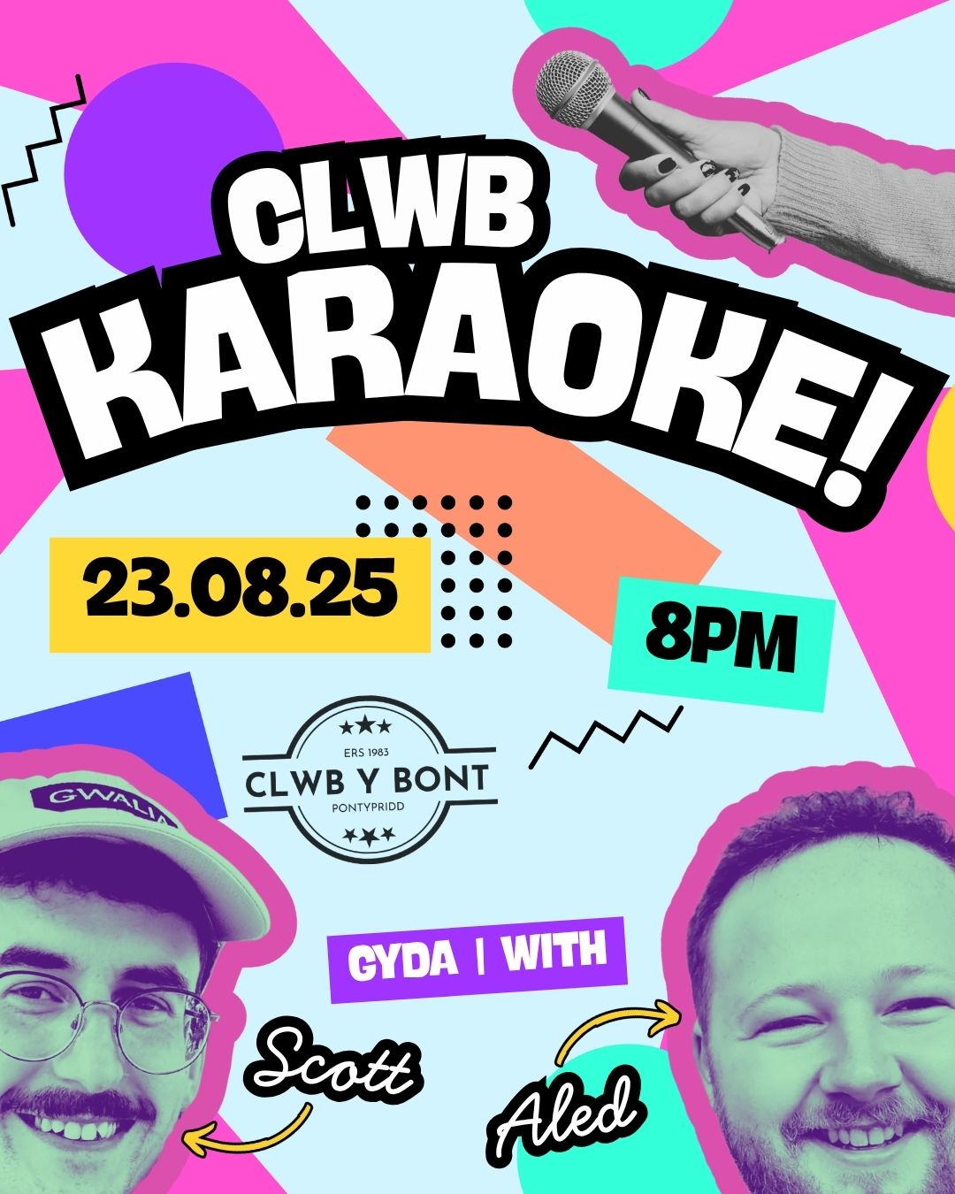 Clwb Karaoke 23-08-25 @ 20:00